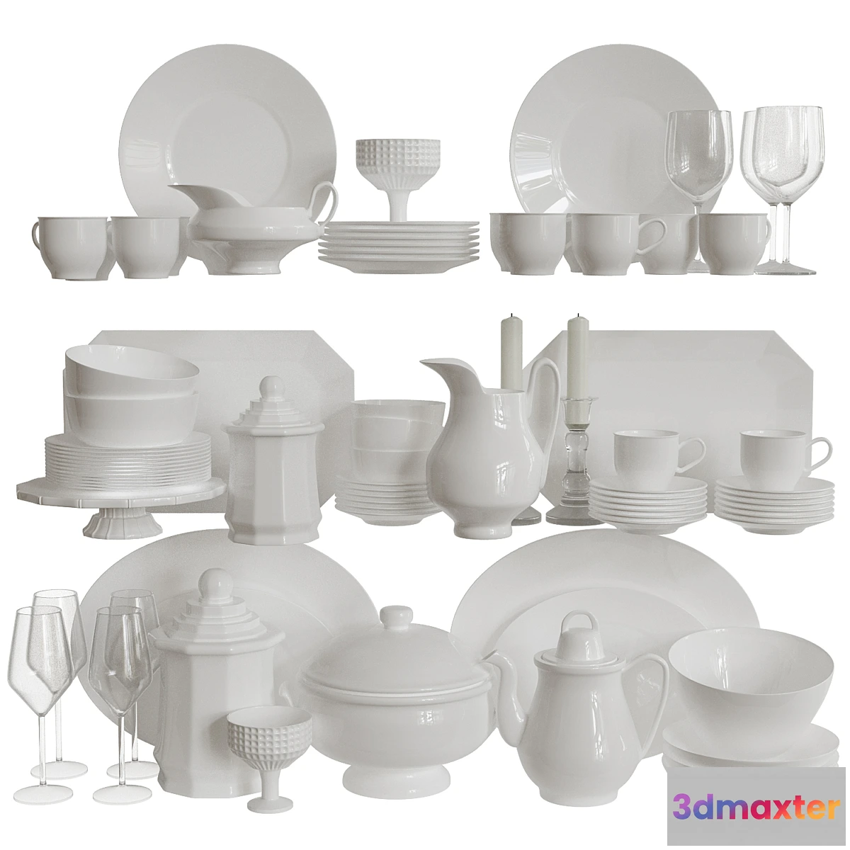 1404168 - Set of Dishes 3 3D Max