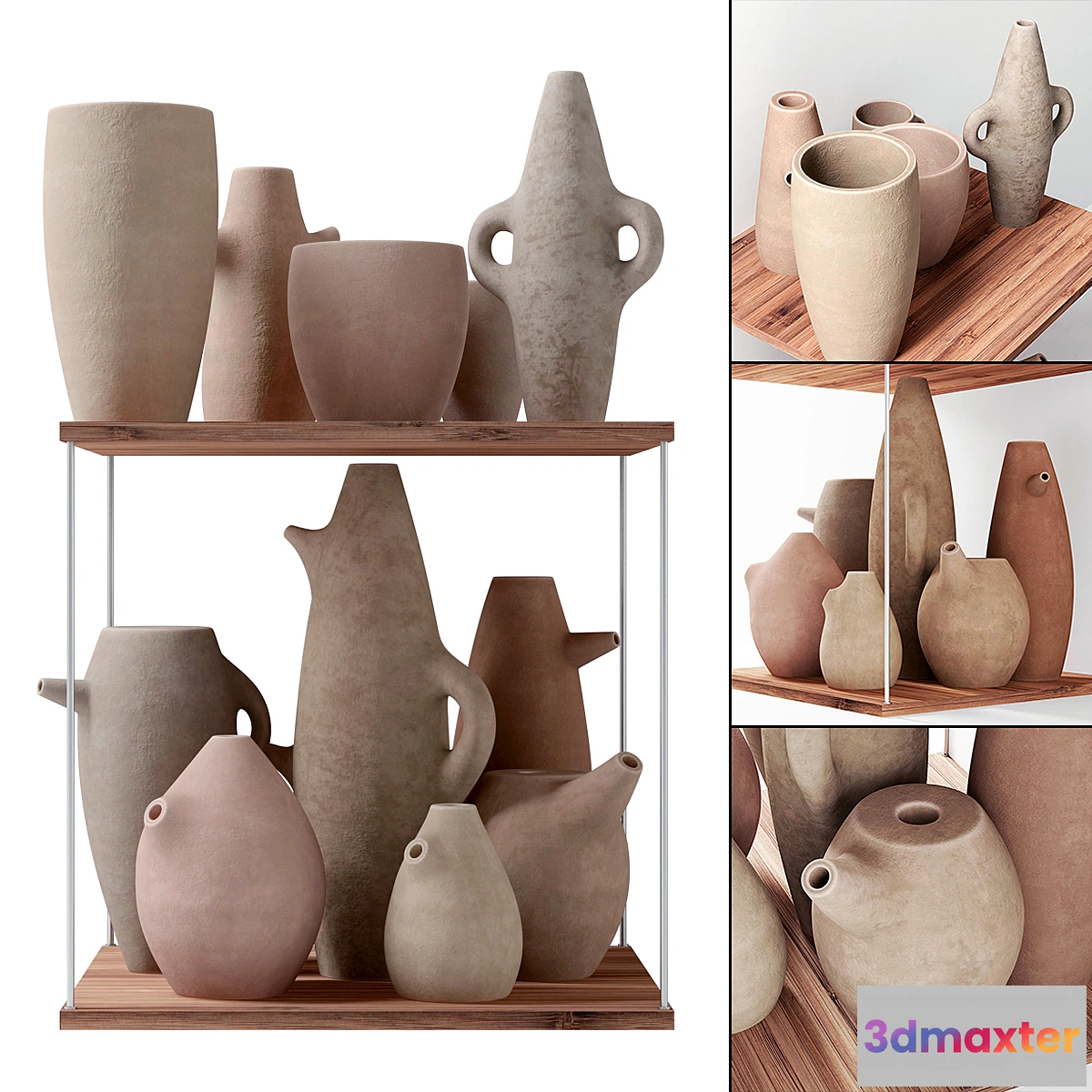 1406236 - Old-style pottery shelf 3D Max