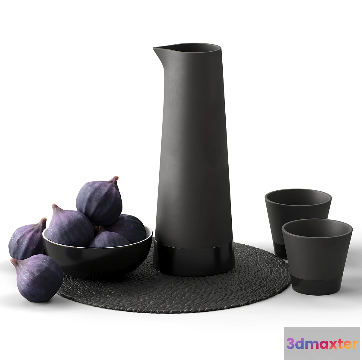 1415650 - Decorative set 26 Figs and decanter 3D Max