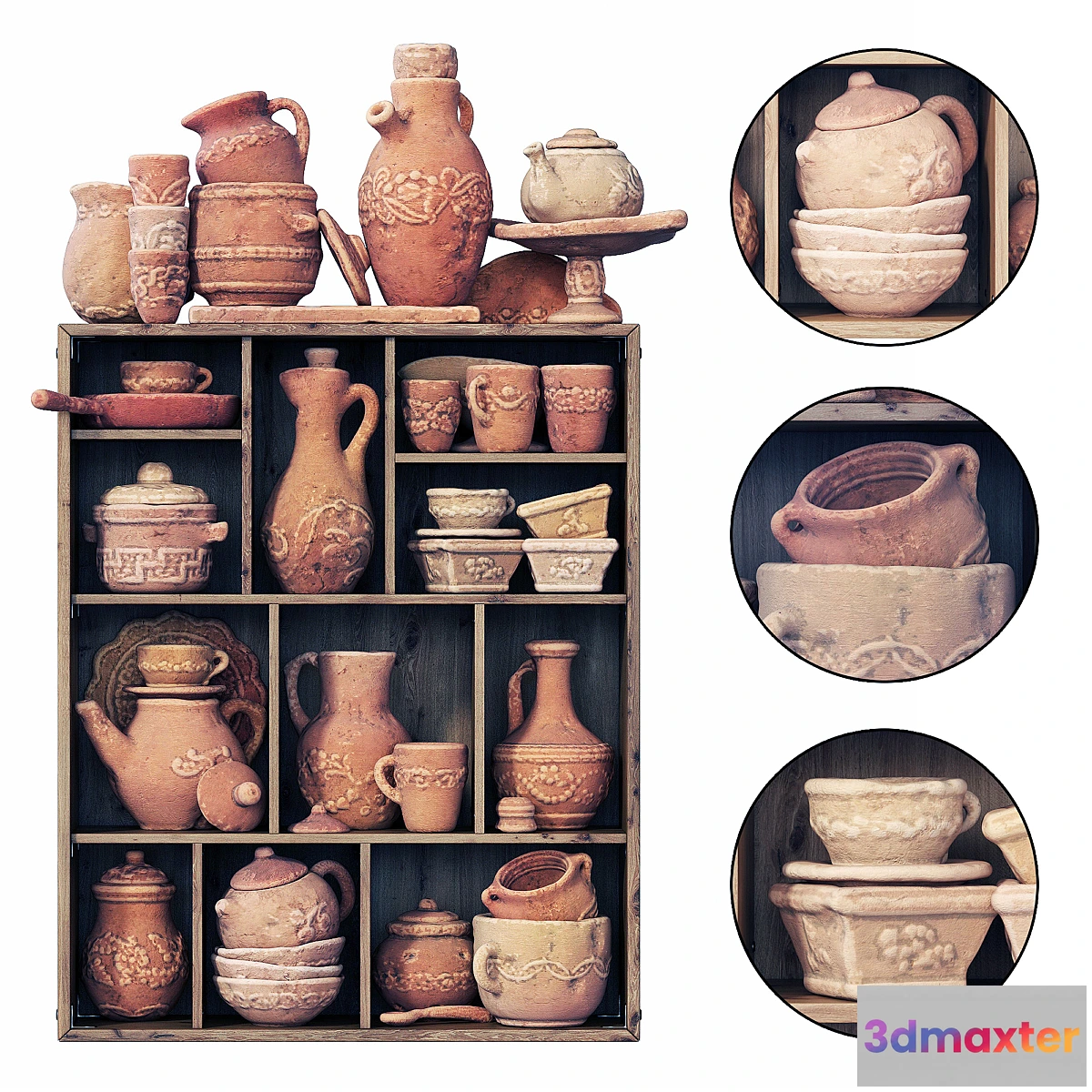 1422658 - Dishes clay decor n17 _ Clay dishes No. 17 3D Max