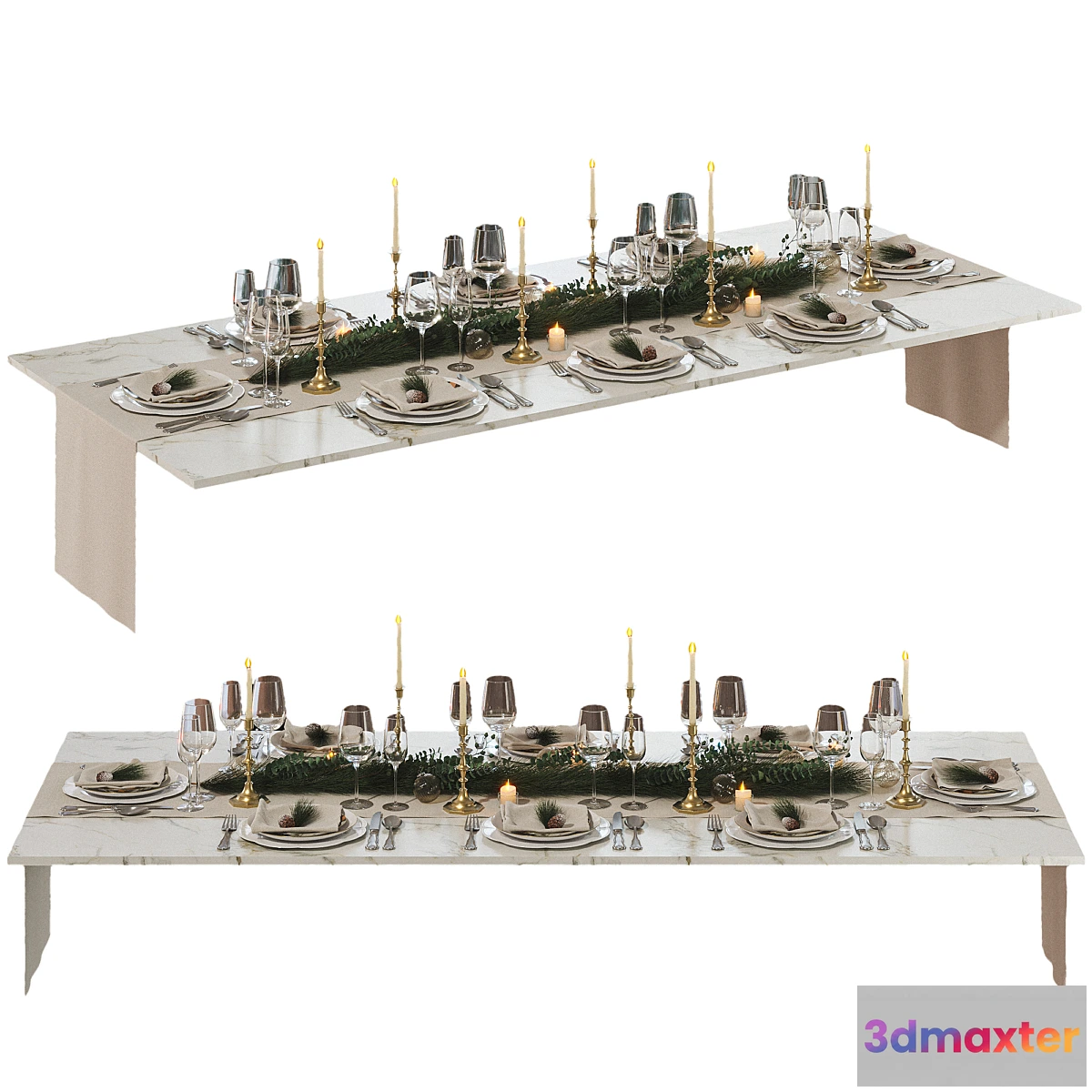 1435884 - New Year’s table setting 3D Max