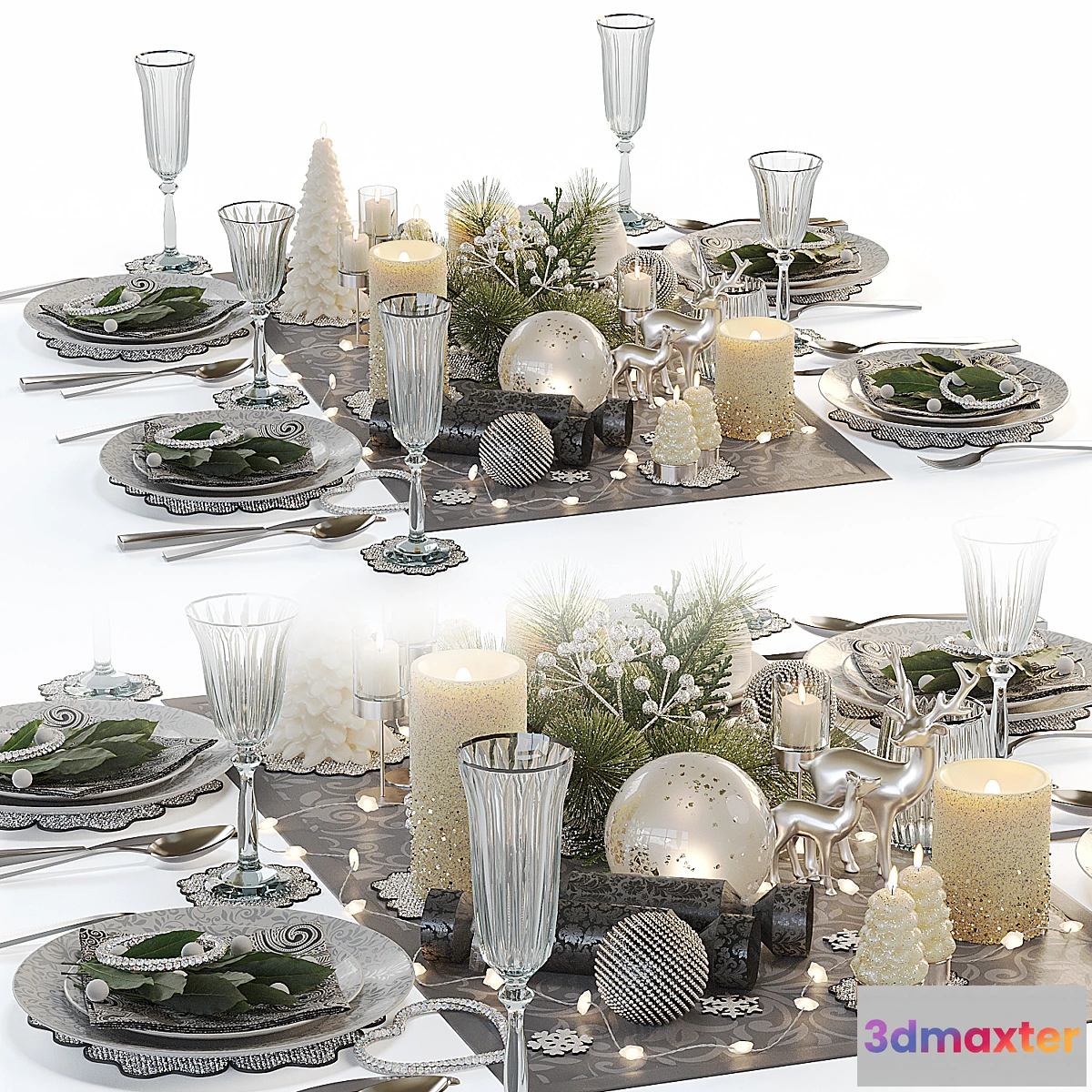 1466208 - New Year’s table setting 3D Max
