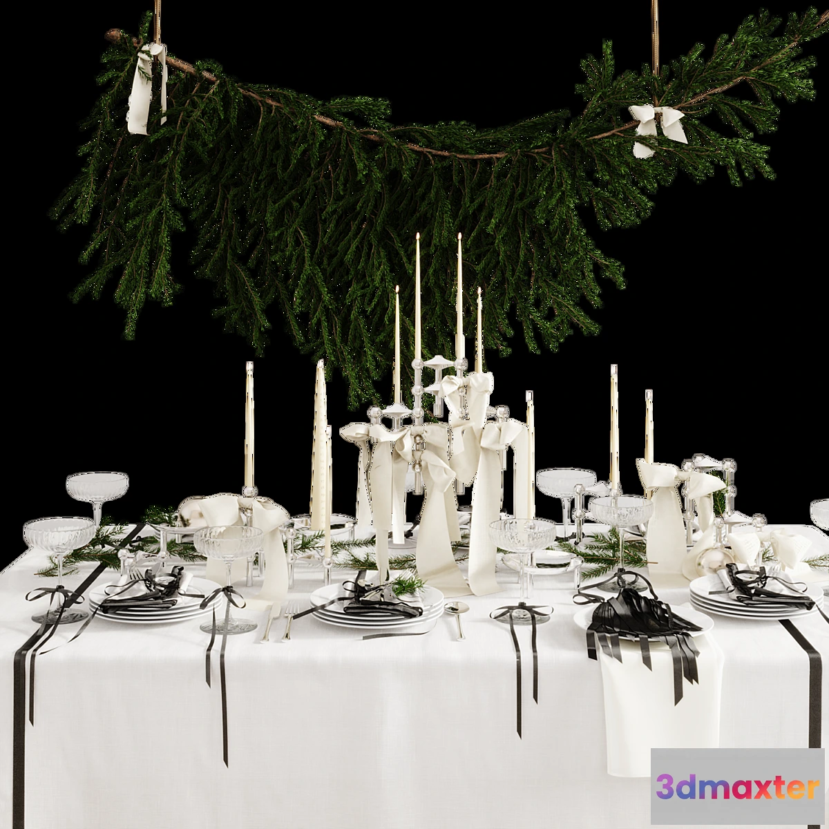 1473934 - Christmas_New Year table setting 3D Max