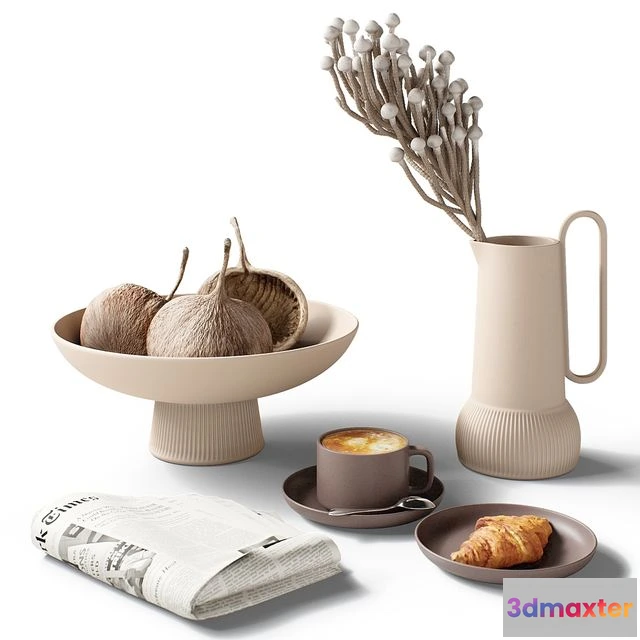 1540557 - Decorative set 77 Coffee and newspaper 3D Max