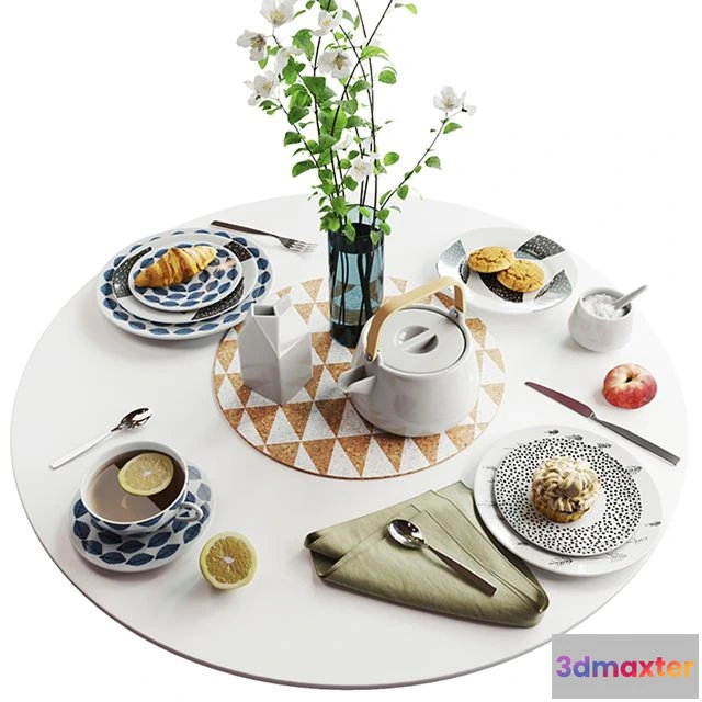 1544567 - Set of dishes in Scandinavian style 3D Max