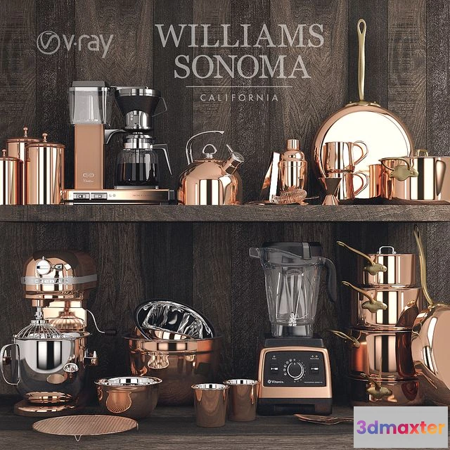 1545097 - Williams Sonoma Copper Set 3D Max