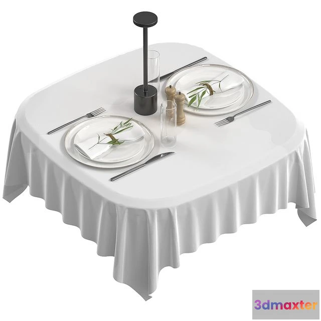 1546229 - Serving with greens for a cafe restaurant 3D Max