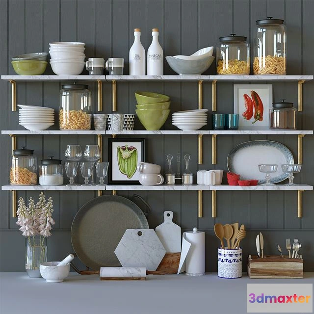 1558425 - Kitchen decor set 3D Max