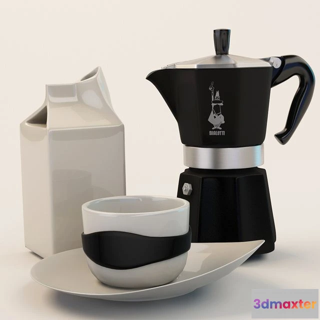 1567156 - Geyser coffee milk jug and a cup 3D Max