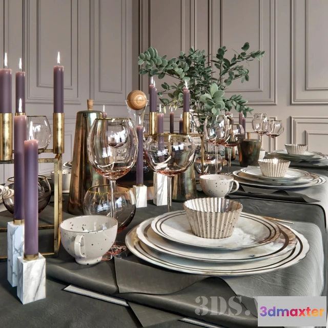 1646802 - kitchen - Table setting. - Dishes 3D Max