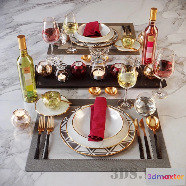 1646808 - kitchen - Table setting Casa de Perrin Carrara 3D Max