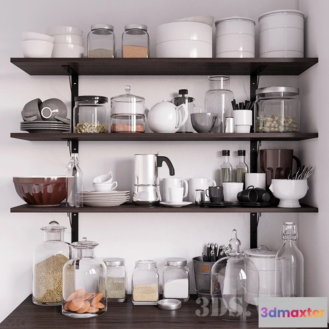 1646814 - kitchen - Dishes spices and other little things 3D Max