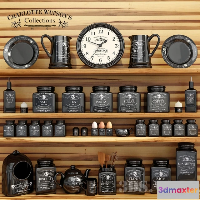 1646844 - kitchen - Spice Set Charlotte Watson Black 3D Max