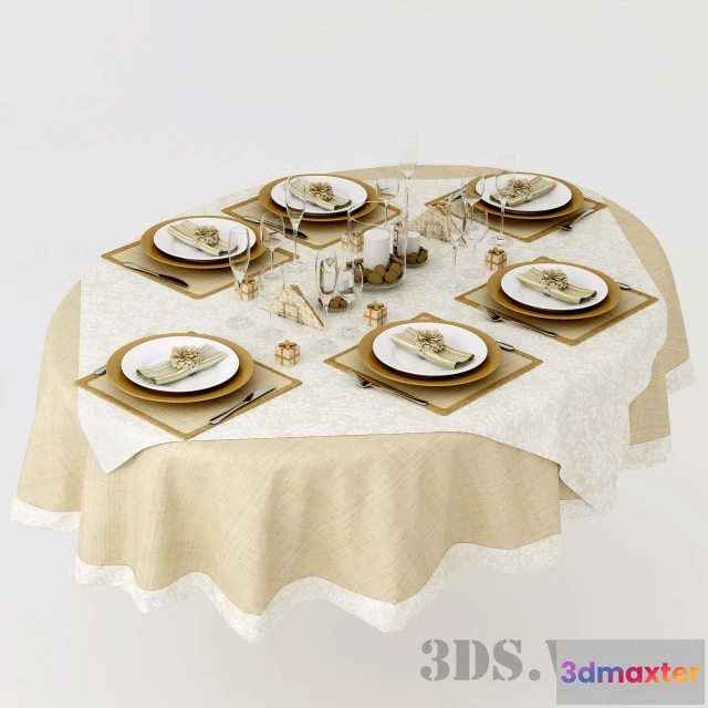 1646846 - kitchen - Classic table setting 3D Max