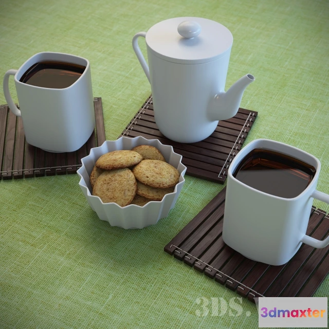 1646852 - kitchen - Kitchen tea set 3D Max