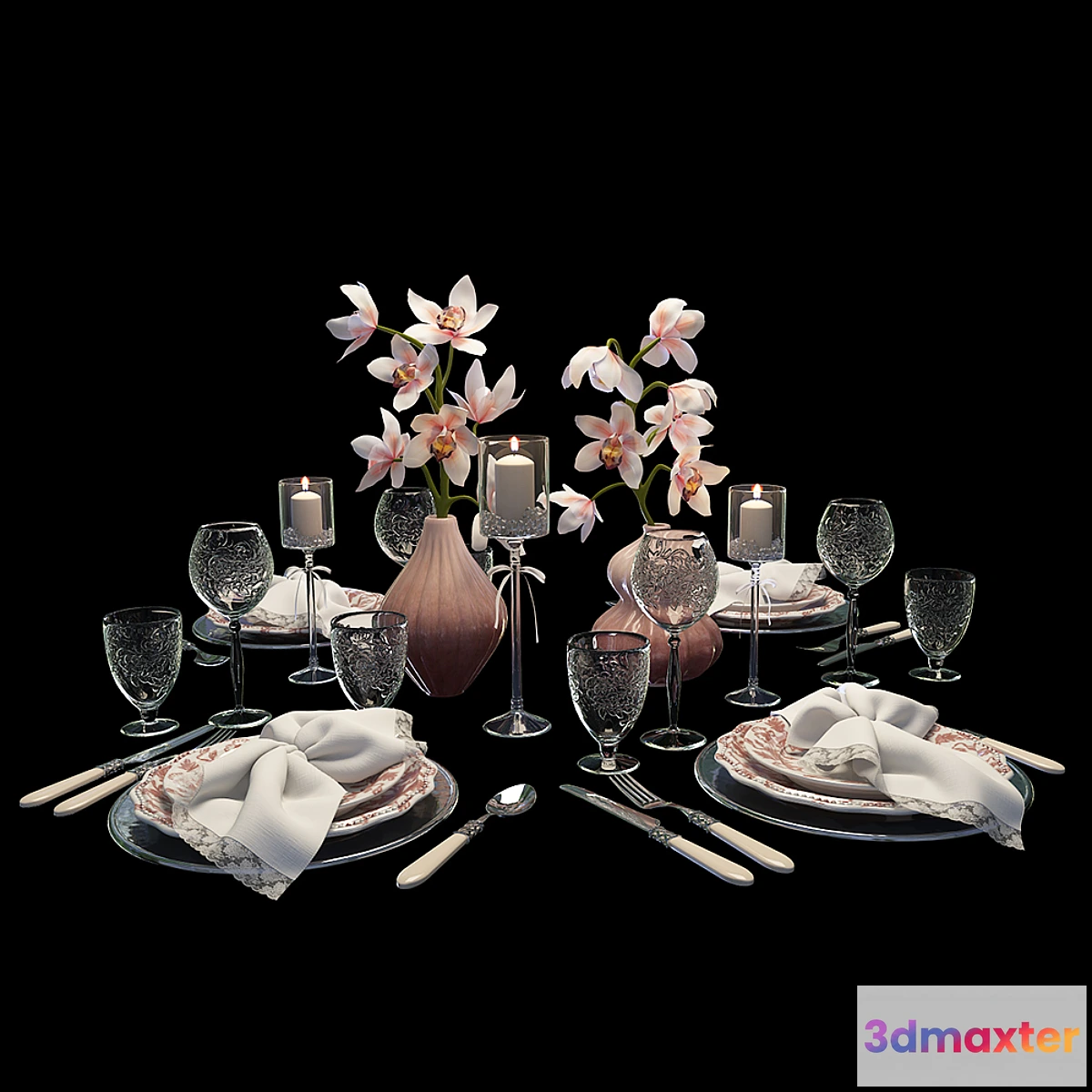564325 - Festive table setting with orchids