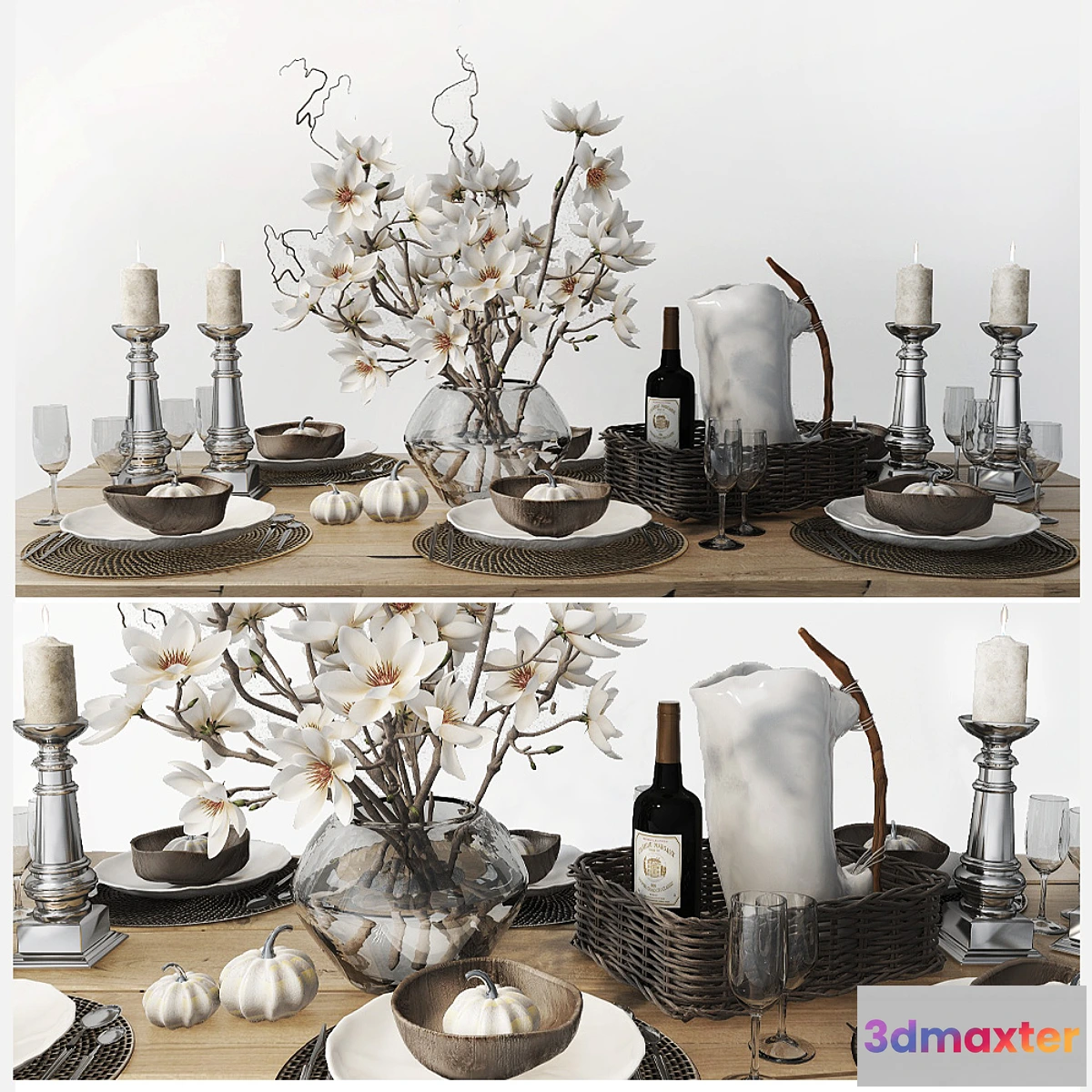 564357 - Table setting with magnolias