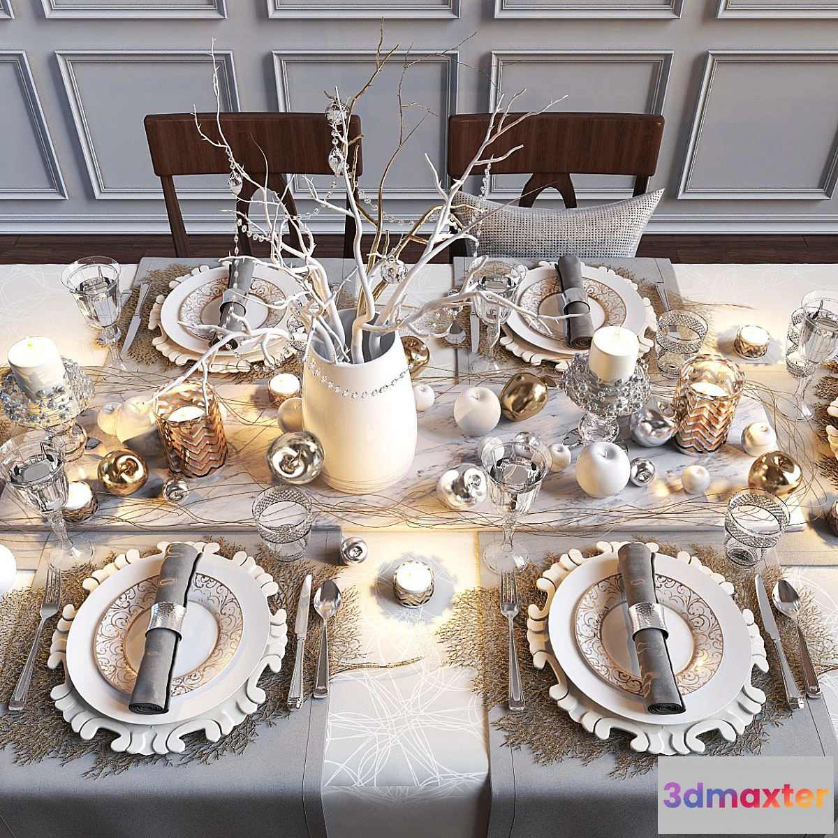 578536 - Festive table setting with apples