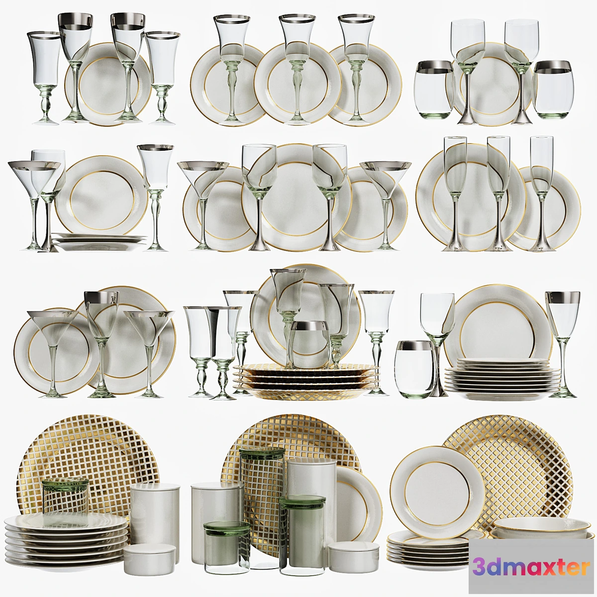 578614 - Classic glasses and dishes
