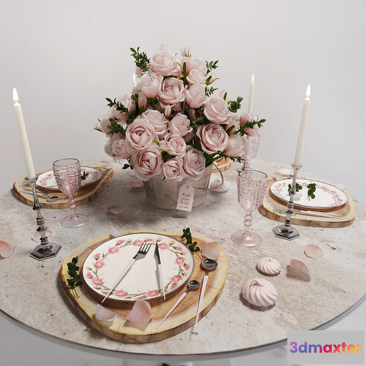 578682 - Table setting with roses _ Table setting with roses