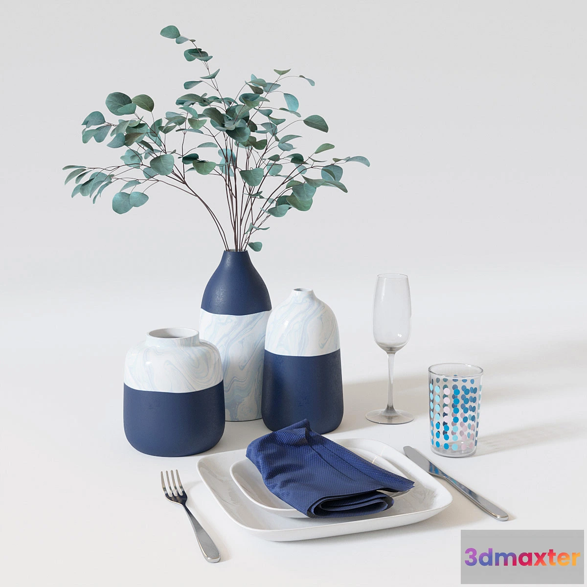 594704 - Table setting with eucalyptus branch.