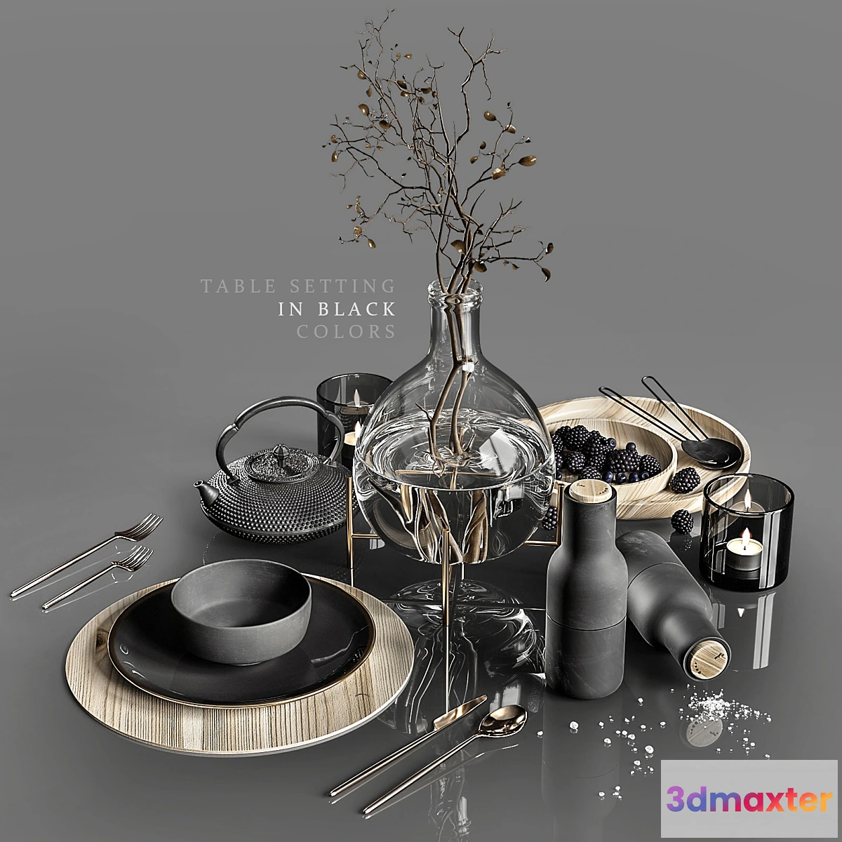 612981 - Table setting in black colors 2