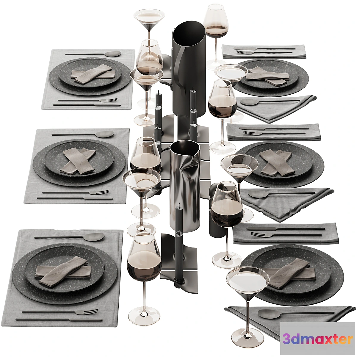 613063 - 063 Tableware decor set 01 dark matte 00