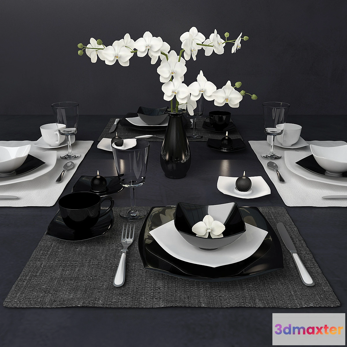 647433 - Black and white crockery