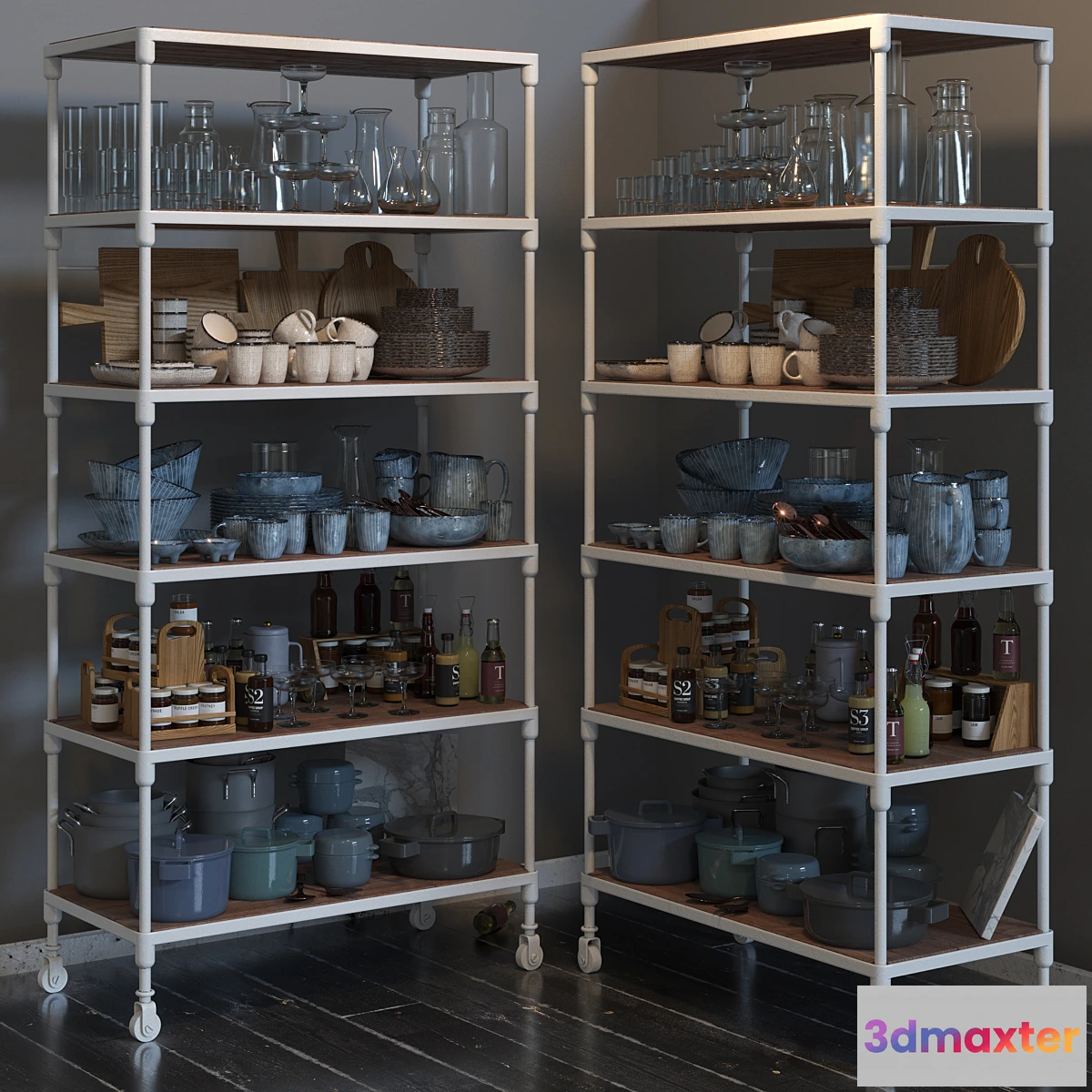 653343 - RH DUTCH INDUSTRIAL SINGLE SHELVING and kitchen set