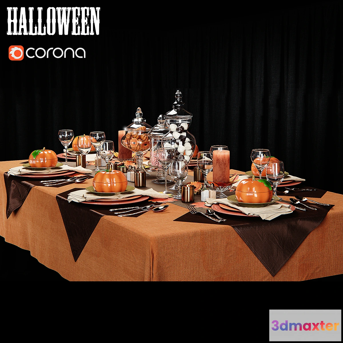 663089 - At the contest table setting in the style of Halloween