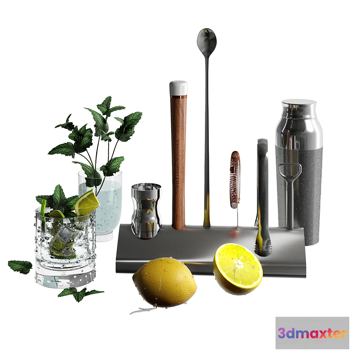 685172 - Williams Sonoma Signature Bar Tool Set with Stand & Cocktail Shaker - No.2