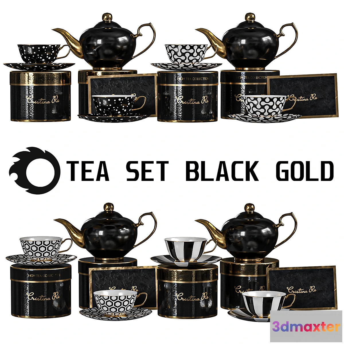 685174 - tea set black gold