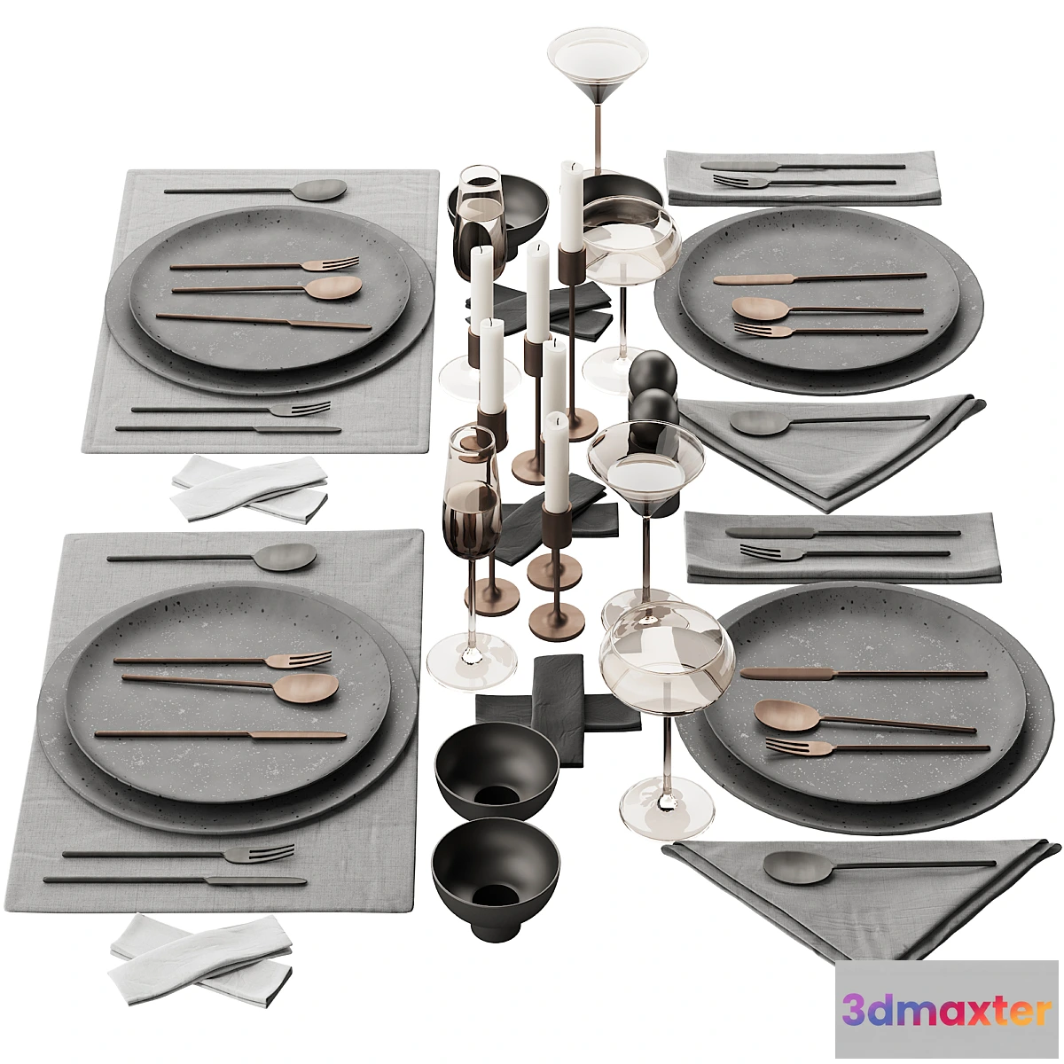 685186 - 065 Tableware decor set 03 ceramic bronze black 00