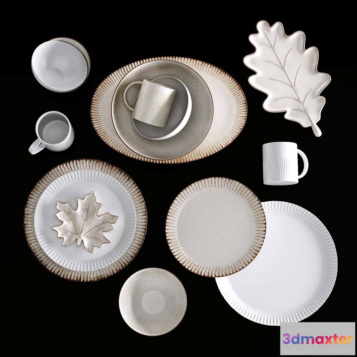 776217 - Ridge Textured Stoneware Dinnerware Collection - No.2