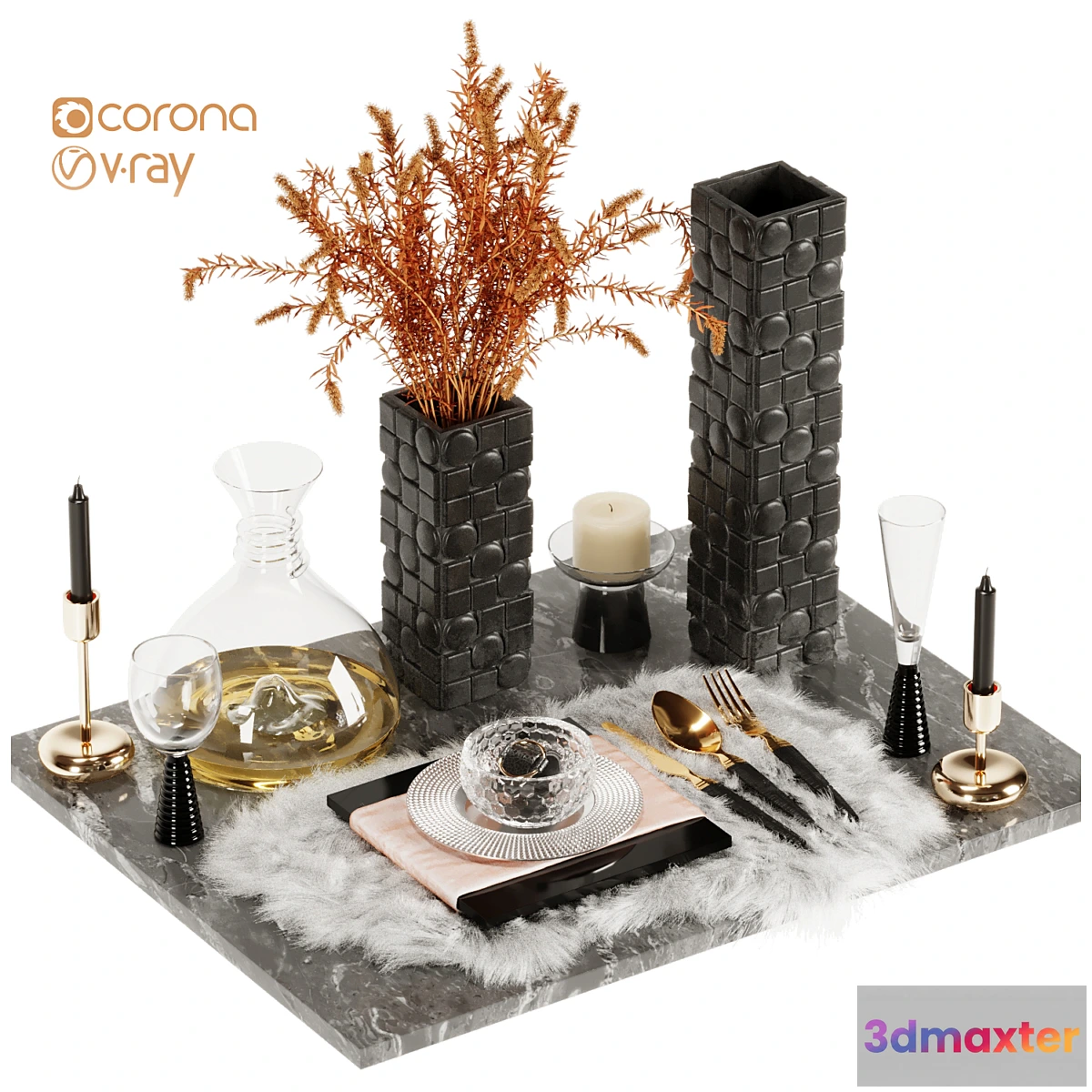 776263 - Luxury Fur Place Mat Dinner Table - No.3