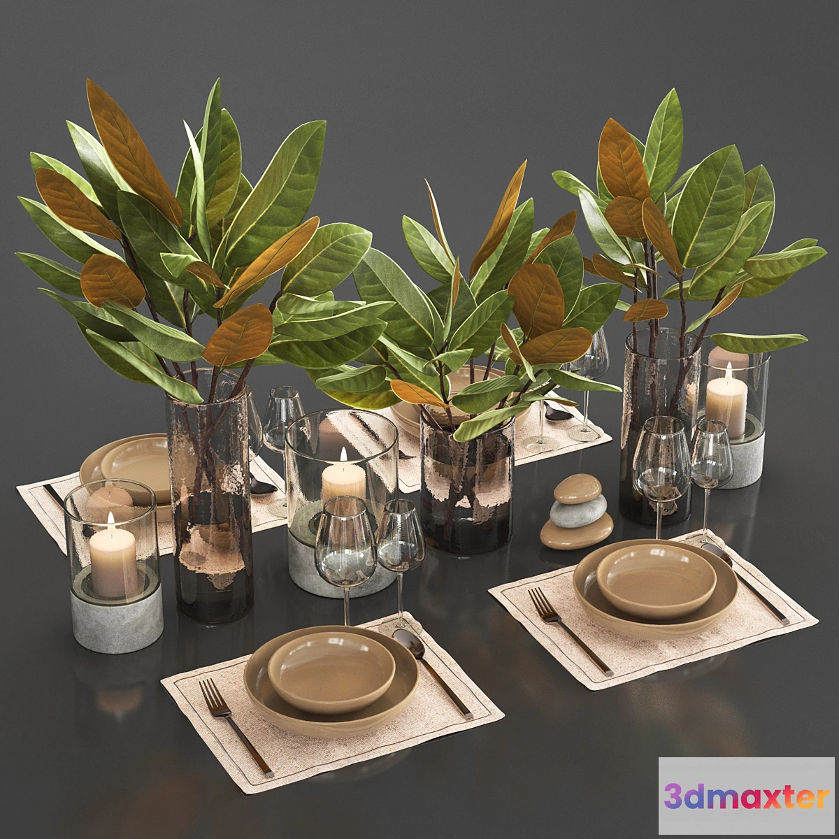 776457 - Table setting with leaves_1