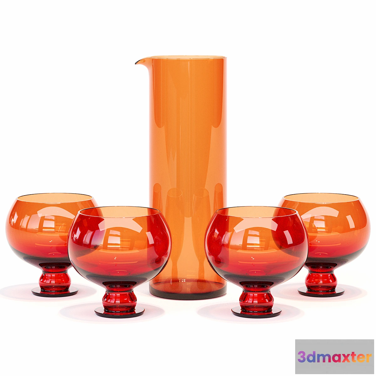 787602 - HKliving _ Funky Orange Glassware Set - No.2