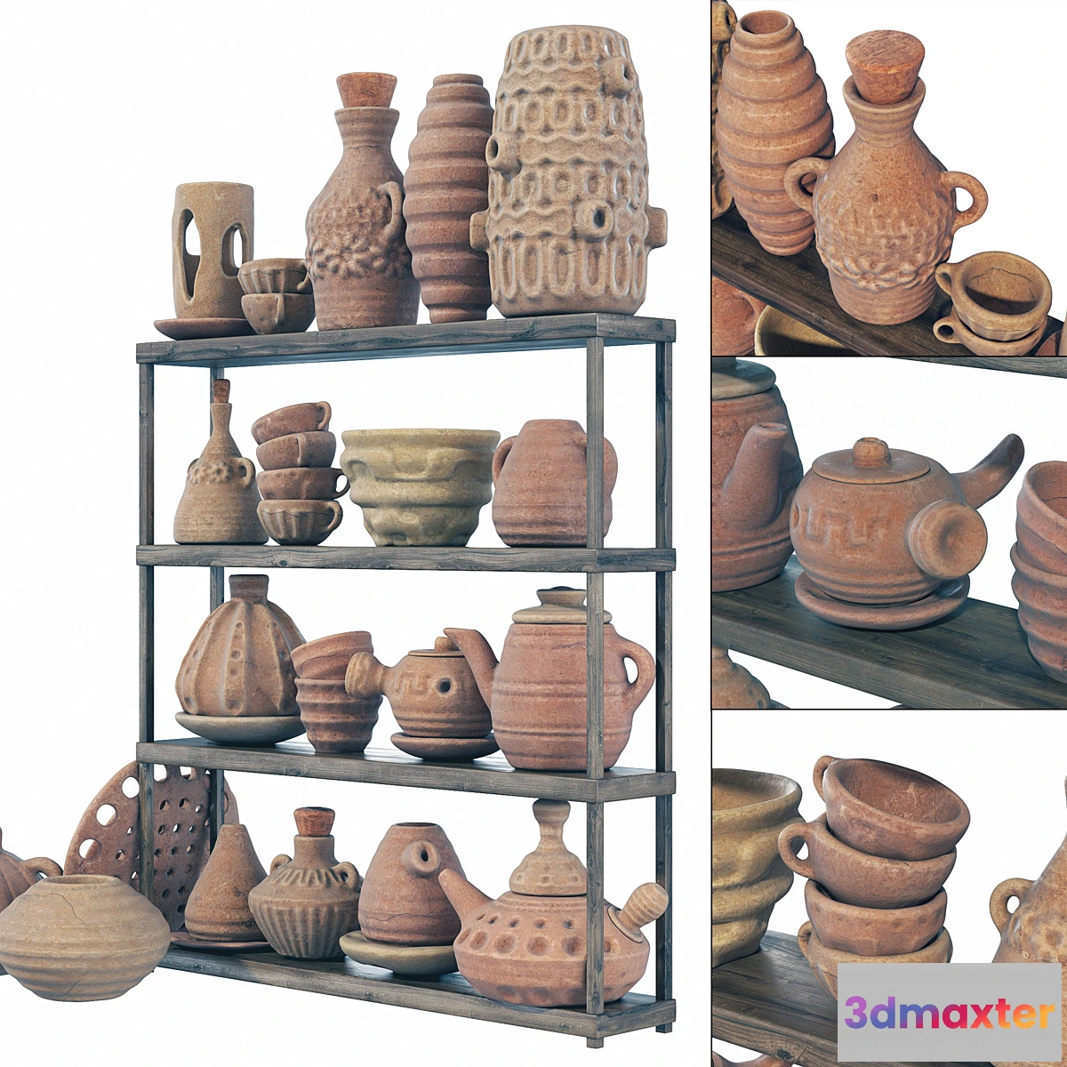 787642 - Dishes clay rack n9 _ Clay crockery rack No. 9