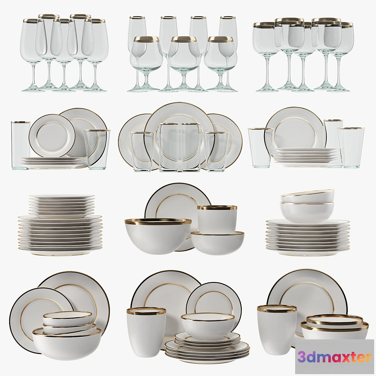 787674 - Modern glasses and plates