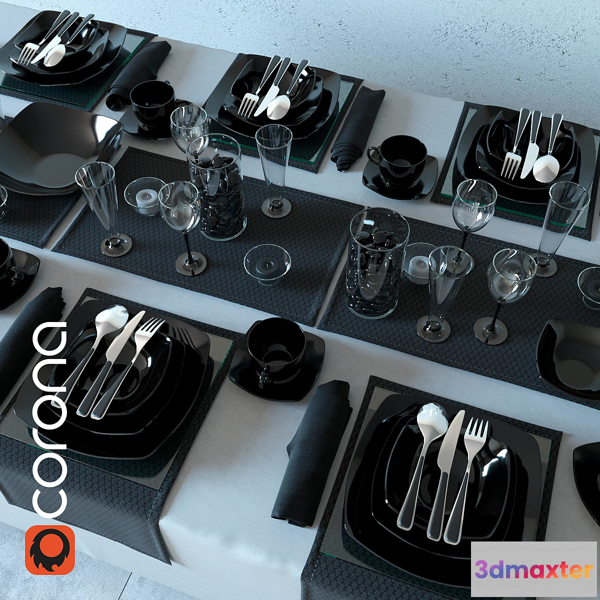 788296 - Table service Luminarc Quadrato Black - No.3