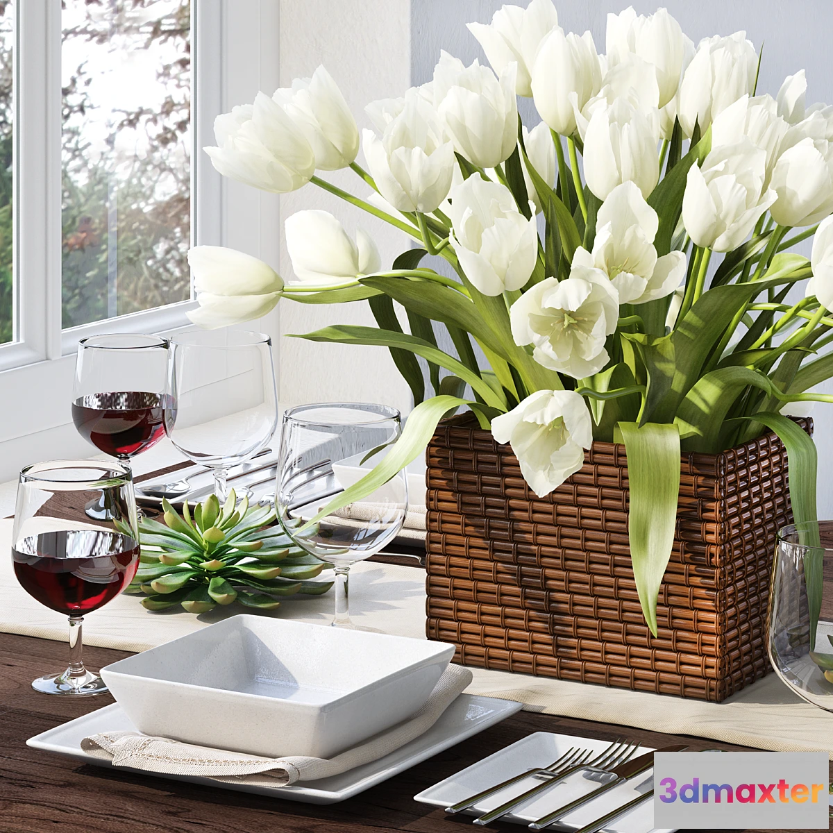 792216 - Tableware with tulips - No.3