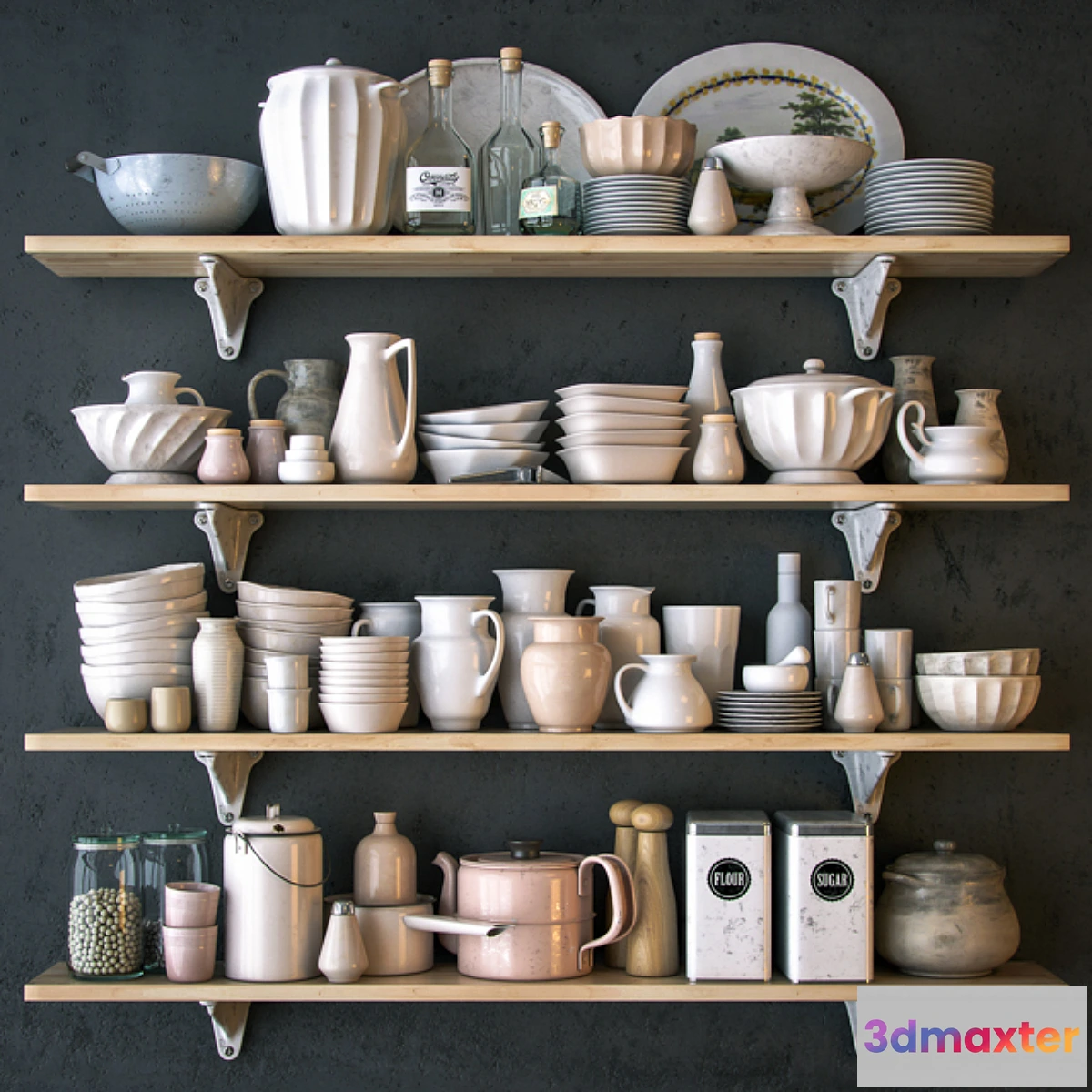 793670 - Shelf with utensils in bright colors - No.3