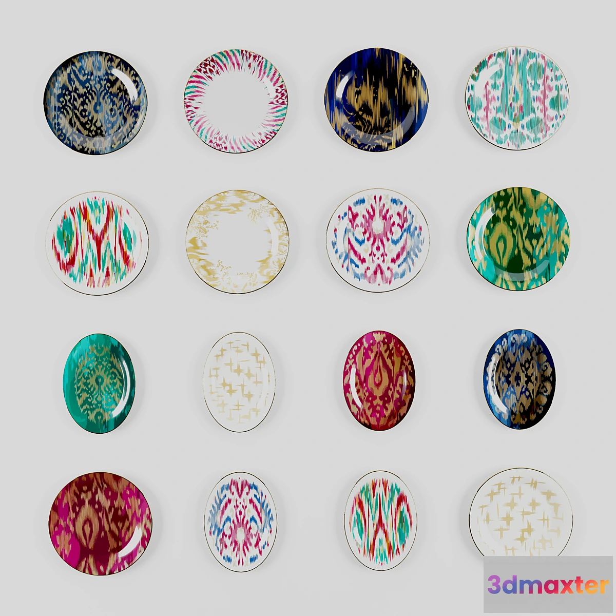 806988 - Plates Hermes Voyage En Ikat - No.2