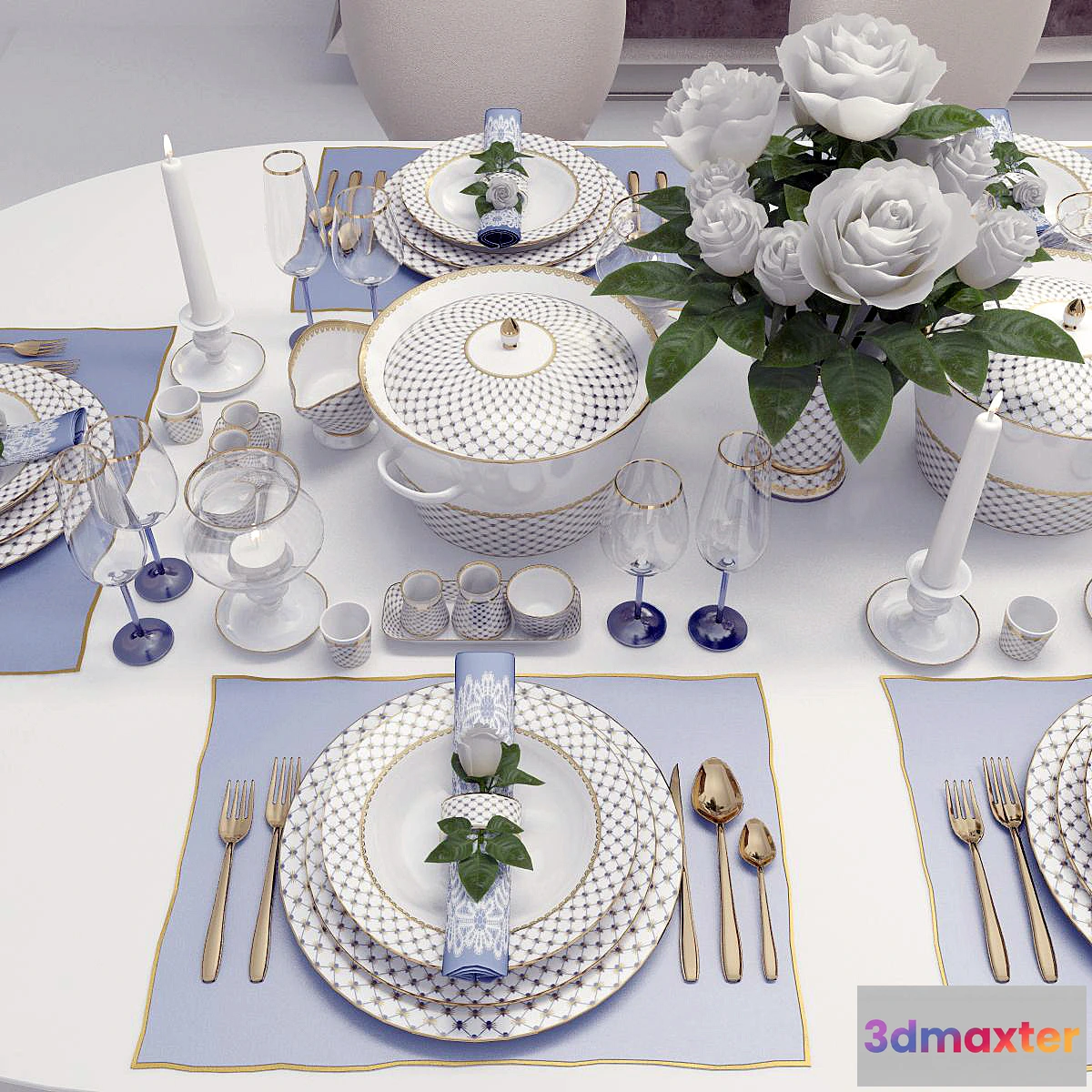 889772 - Classic table setting with roses - No.2