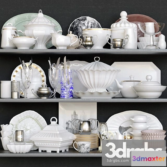 980522 - A Set Of Dishes In A Classic Style 8 Porcelain Service