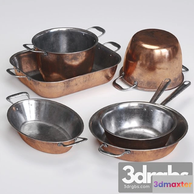 980648 - Copper cookwares set