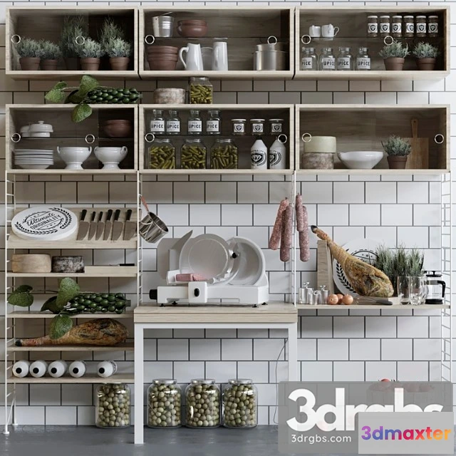 980750 - Department in the supermarket with jamon and preservation