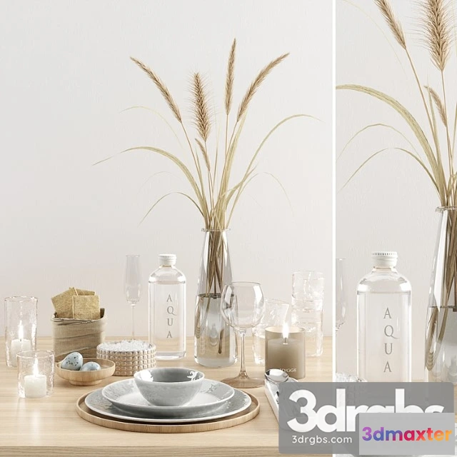 980826 - Hygge tableware with dried grass