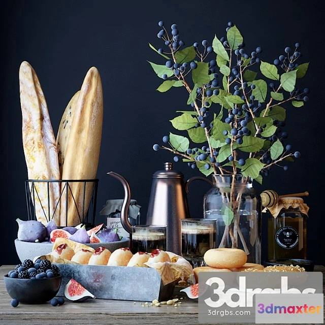 981166 - Kitchen set with bread and donuts