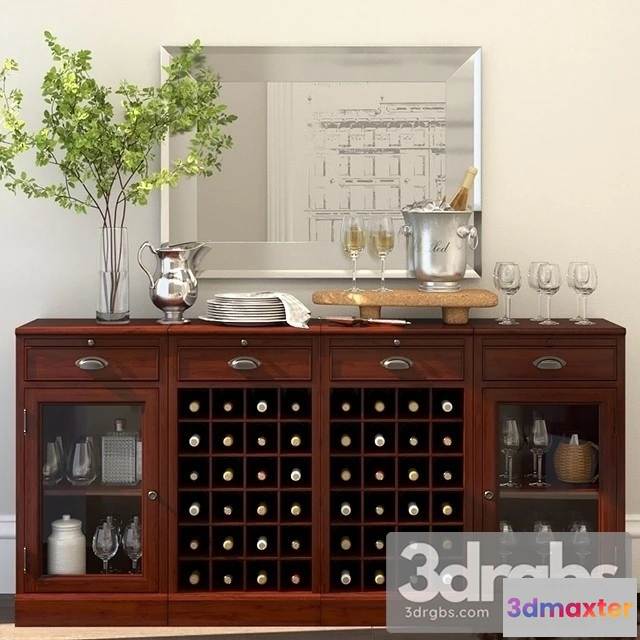 981270 - Modular Bar Buffet Wine Grid Bases Cabinet